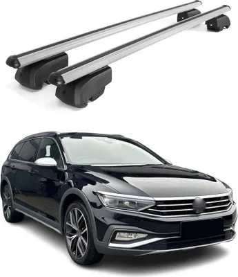 Image de Barres de toit Transversales pour VW Passat Alltrack 2015-2023 Alu Gris ABE