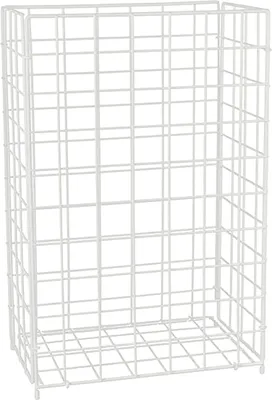 Zdjęcie produktu dla Kosz na śmieci Relaxdays, 25 litrów, wys. x szer. x gł.: 35,5 x 28,5 x 19 cm, do biura i gabinetu, otwarty, metalowy, kosz na papier, biały