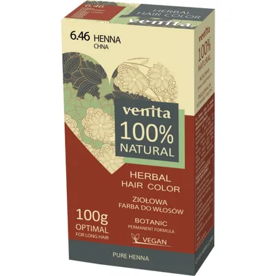 Produktbild von VENITA 100% NATÜRLICHE pflanzliche Haarfarbe 6.46 Henna 100 g