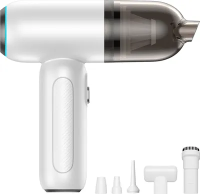 Produktbild von 2in1 Laubsauger & Laubbläser 80W 98000 U/min Staubsauger, bürstenloser Motor, mit 4 Düse, Bürste, LED-Licht - Weiss