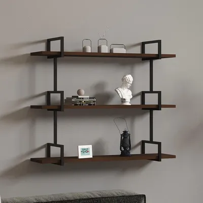 Produktbild von Vibrata - Regal, 87x23x76 cm, Walnussbraun, 3 Böden