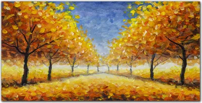 Produktbild von Coloray Bild aus Leinwand 140x70 Leinwand Dekoration - Park Baum Blätter im Herbst