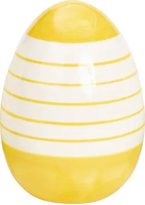 Produktbild von Mel-O-Design Osterrei mit Streifendekoration ca. 16,5 cm gelb