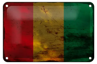 Produktbild von Blechschild Flagge Guinea 18x12cm Flag of Guinea Rost Dekoration