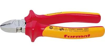 Produktbild von FORMAT Seitenschneider VDE verchromt 180 mm, Länge:125 mm, Schneidwert Durchmesser harter Draht:1,5 mm, Schneidwert Durchmesser weicher Draht:3,0 mm