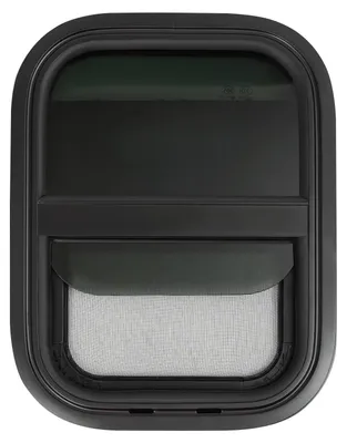 Image de Fenêtres pour camping-cars et caravanes - Fenêtre coulissante verticale de 30 x 40 cm - Fenêtre de ventilation - Protection contre les regards - Pour camping-cars et camions - Noir