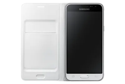 Produktbild von Samsung Flip Cover Book Style White, für Samsung J320F Galaxy J3 (2016) Duos, EF-WJ320PW, Blister
