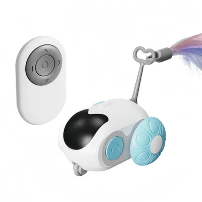 Produktbild von Katzenspielzeug, Fernbedienung Katzenspielzeugauto Lange Akkulaufzeit Multimodus mit 300mAh Akku, USB-Aufladung, ABS-Material für Katzen Hunde, Blau