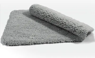 Produktbild von Spirella Badteppich Badematte Duschvorleger Mikrofaser Hochflor | flauschig | rutschhemmend | Gobi | geeignet für Fußbodenheizung | 60x90 cm | Hellgrau