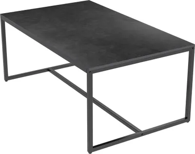 Image de WISFOR Table basse 100x60x43cm marbre Table d'appoint design rectangulaire Table basse avec piètement métal,Gris foncé