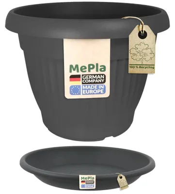 Produktbild von MePla - Set - Kübel Campana Ripp ø 60 + US ø 49 cm anthrazit