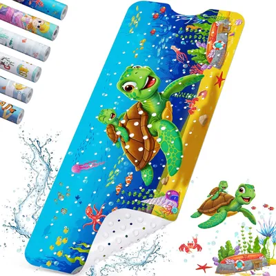 Produktbild von Baby Badmatte Schildkröte, 70x40 cm, rutschfest, für die Badewanne
