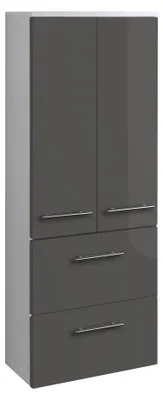 Produktbild von Badezimmerschrank Small 50cm 2 Türen und 2 Schubladen - hochglanz-grau