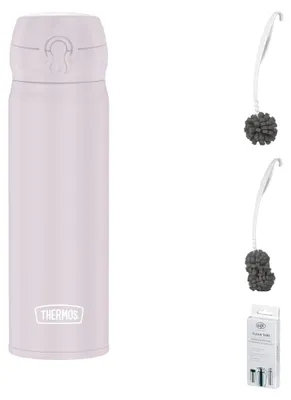 Produktbild von THERMOS ULTRALIGHT BOTTLE 0,50 l Trinkflasche soft pink mat – Vorteilsset mit Reinigungsbürste CLEAN FIX 30 cm | HAN 4035373050 | EAN 4002458534768