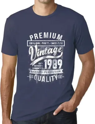 Produktbild von Herren Grafik T-Shirt Originalteile (meist) bis zur Perfektion gealtert 1989 – Original Parts (Mostly) Aged to Perfection 1989 – Geschenk 35.
