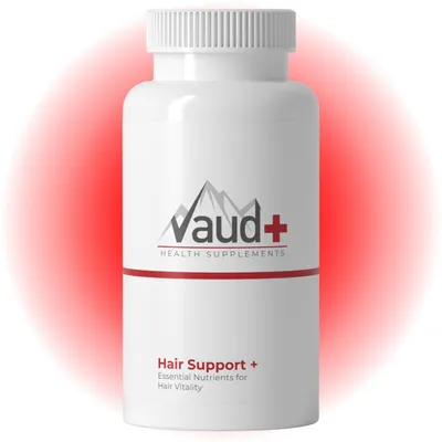 Produktbild von Vaud Hair Support - Haarvitamine für Frauen - Mit Biotin, Zink, Selen & MSM - Unterstützt Haarwachstum und volles Haar - Natürliches Supplement