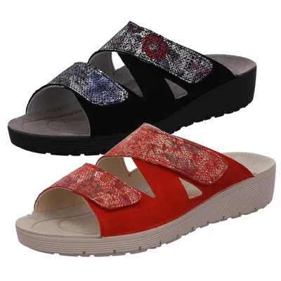 Produktbild von Rohde Damen Pantoletten Clogs Leder Roma 1403, Größe:37 EU, Farbe:Schwarz