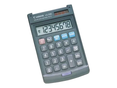 Produktbild von Canon LS-39E, Tasche, Einfacher Taschenrechner, 8 Ziffern, 1 Zeilen, Batterie/Solar, Grau