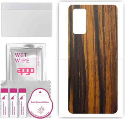 Produktbild von apgo Rückseite Schutzfolie, Skin, kompatibel mit Honor View30 Pro, Hinten Displayschutzfolie aus Vinylfolie, kratzfest, einfache Montage - Tigerwood