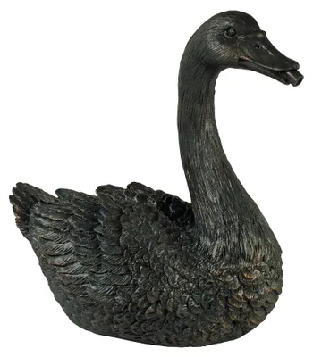 Produktbild von Ubbink Wasserspeier Schwan, schwimmend, Polyresin, Anthrazit/Bronzefarben, H27x27x14 cm, Ø9-13 mm Schlauchanschluss