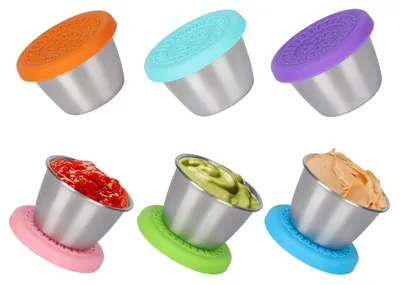 Immagine prodotto di Set di 6 contenitori riutilizzabili per alimenti con coperchi ermetici