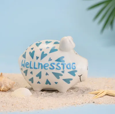 Produktbild von KCG Kleinschwein Sparbüchse Sparschwein Urlaubskasse Wellnesstag