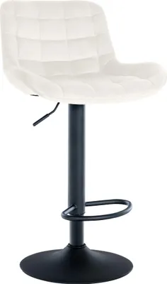 Produktbild von CLP Barhocker Tover 360° drehbar und in der Höhe verstellbar creme Material Samt