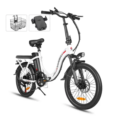 Produktbild von Rower elektryczny 250W 25km/h 12Ah Samebike CY20 20" City E-BIKE Biały + koszyk + stojak