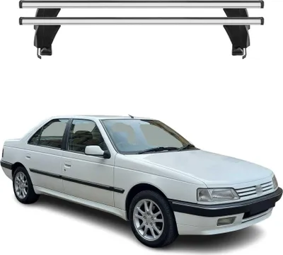 Obrázek produktu pro Příčné střešní nosiče pro Peugeot 405 Sedan 1995–1999, hliník, šedé, 2 ks