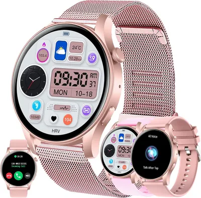 Produktbild von Smartwatch mit Telefonfunktion, 1,43 Zoll AMOLED mit über 100 Sportmodi, Herzfrequenz-/Schlafmonitor, Schrittzähler, Fitness-Tracker mit Android/iOS