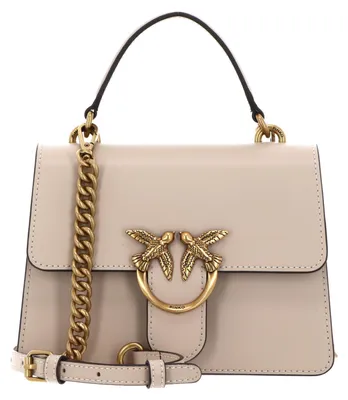 Produktbild von PINKO Handtasche Umhängetasche Love One Top Handle Mini Light Beige - Smoke Grey - Antique Gold