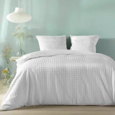 Image de Parure de lit - Douceur d'Intérieur - Litea - Microfibre - 240x220cm - Blanc