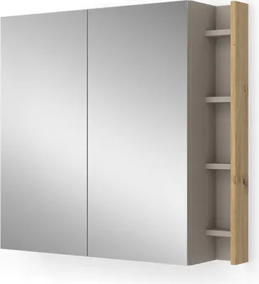 Produktbild von Vicco Badspiegelschrank Edelin, 80 x 75 cm mit Regalen, Cashmere/Artisan