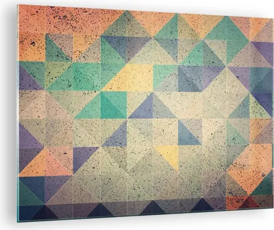 Produktbild von Bilder auf glas - Einteilig - Abstraktion Dreieck Muster - 70x50cm - Glasbilder - Wandbilder - Bilder - zum Aufhängen bereit - Wanddekoration aus Glas - Glas Bilder - Wandbild auf Glas - GAA70x50-4287