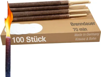 100x Hochwertige Fackeln made in Germany 70 Min. Brennzeit 40cm lang Pechfackel Wachsfackel Fackeln Fackelwanderung Party Deko Garten-Deko Premium Fackel