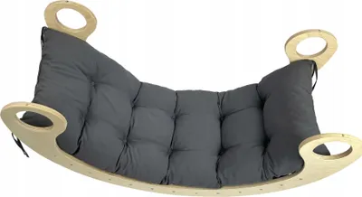 Produktbild von Dekokissen für Kinderwippe Velour Graphit 120 x 50 x 8 cm, Ein Kissen für eine Schaukel Montessori, Liegestuhlkissen
