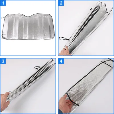 Obrázok produktu pre Slnečná clona na čelné sklo auta 130 x 60 cm ochrana pred slnkom tepelná izolácia čelného skla pre vozidlá