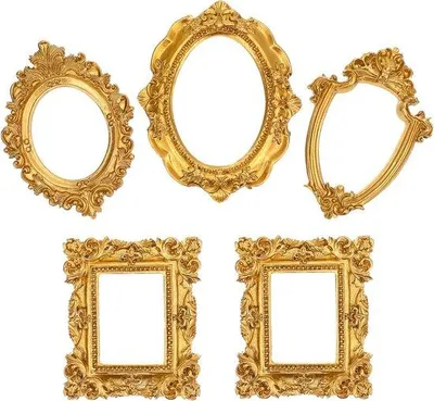 Produktbild von Miniatur Goldrahmen Fotolijst Set von 5 für DIY Dekoration