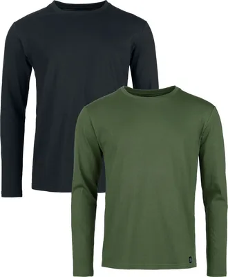 Produktbild von RED by EMP Herren schwarz/olivfarbenes Langarmshirt im Doppelpack XXL