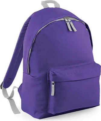 Produktbild von BagBase BG125J | Junior Fashion Kinder Rucksack | 28 x 38 x 19 cm - Farbe: Purple/Light Grey - Größe: 28 x 38 x 19 cm