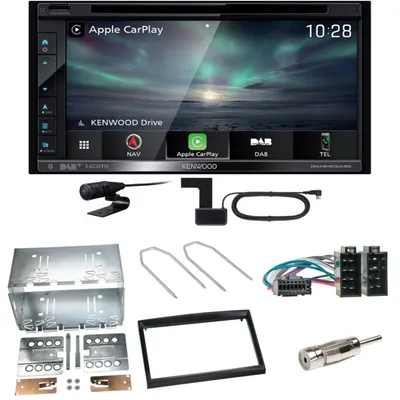 Produktbild von Kenwood DNX-5190DABS Navi Carplay WMA Einbauset für Peugeot 307 Citroen C2 C3