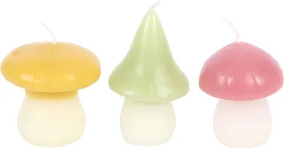 Image de Something Different - Champignon - Pack de 3 bougies - Cire de paraffine SD10264 (Taille unique) (Rose/Jaune/Vert sauge/Blanc naturel)