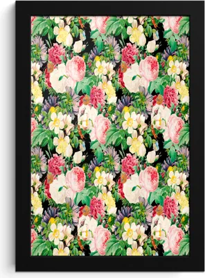 Produktbild von MuchoWow® MuchoWow® Gerahmtes Poster Blumen - Frühling - Muster 20x30 cm - Poster mit zchwarzem Bilderrahmen - Drucken - Bilder Poster im Rahmen