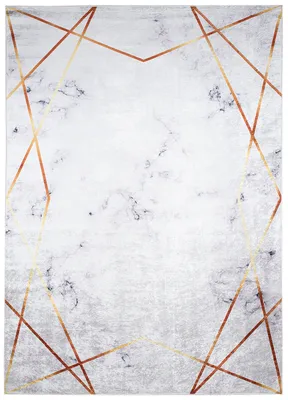 Produktbild von Mazovia Dywan Abstrakcyjny, Geometryczny, Marmur - Salon, Sypialnia, Jadalnia, Biuro - Niskie Runo - Prostokąt - Pranie w Pralce - 140x200 cm