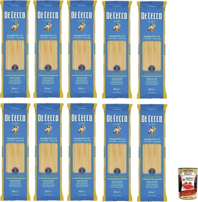 Produktbild von 10x Pasta De Cecco 100% Italienisch Spaghetti n. 12 Nudeln 500g + Italian Gourmet Polpa 400g