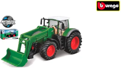 Produktbild von Bburago Traktor Fendt 1050 Vario Spielzeugmodell mit Frontlader 10 cm