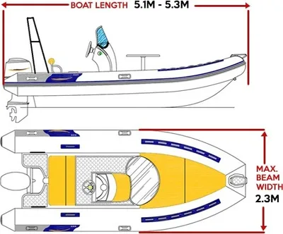 Image de Bâche sur mesure pour bateaux pneumatiques 510/530 cm, 1 pièce