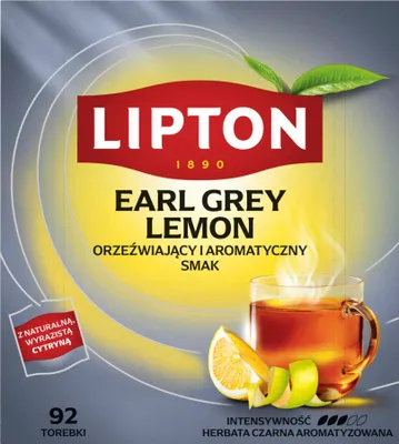 Produktbild von Lipton EARL GREY LEMON Schwarztee 92 Beutel 184g