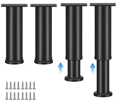 Produktbild von Verstellbare Möbelbeine, Set mit 4 Stück, Höhe 12-18 cm