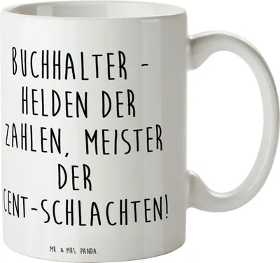 Produktbild von Mr. & Mrs. Panda Teepott Spruch Buchhalter Helden - Weiß - Geschenk, Finanzen, Cent, Rechnungswesen, Zahlen, kreative Geschenke, Berufe, Kaffeebecher, Kaffeetasse, Beruf